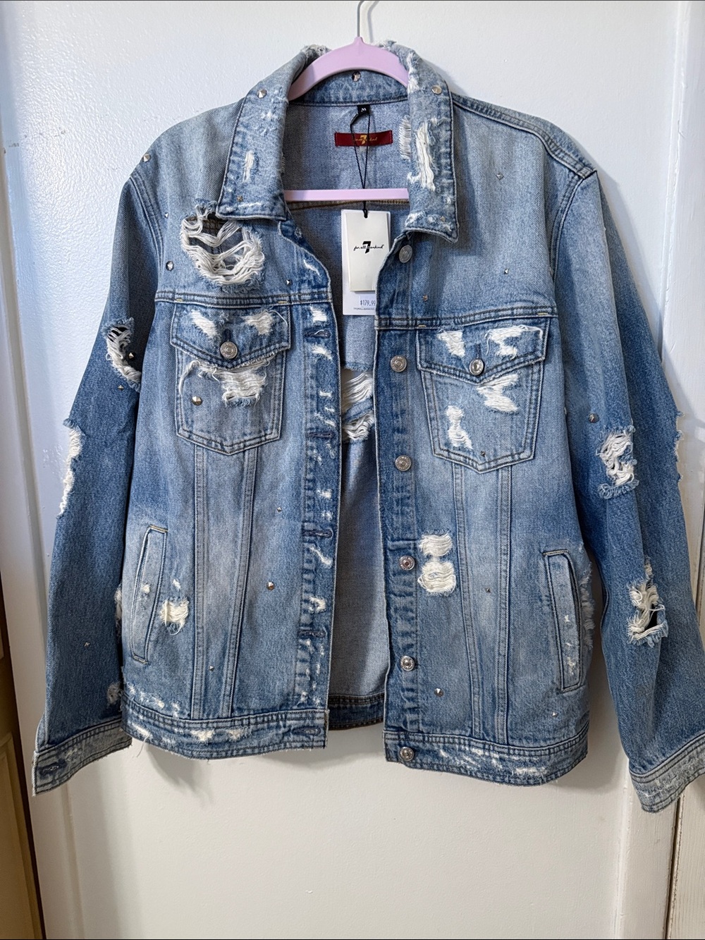 7 For All Mankind Light Blue Denim Jacket with Tag
